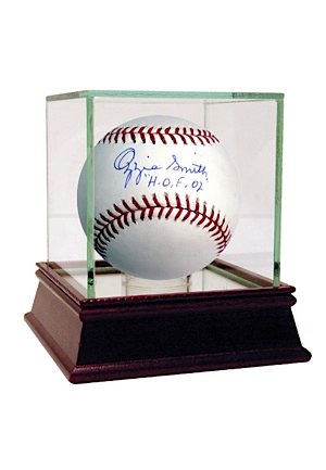 Ozzie Smith Autographed MLB Baseball w/ "HOF 02" Insc. (MLB Auth)